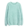 thumbnail image 3 of Vedolay Sweaters for Women Trendy Women's V Neck Long Sleeve Color Block Striped Casual Cable Knit Pullover Sweater,Green One Size, 3 of 4
