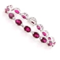 thumbnail image 3 of Platinum Over Sterling Silver Ruby Red Topaz Tennis Bracelet, 3 of 5