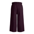 thumbnail image 6 of Delayuji Womens Wide Leg Pant Elastic Waist Daily Elegant Casual Solid Color Pants Loose Linen Pants Women L-6XL, 6 of 6