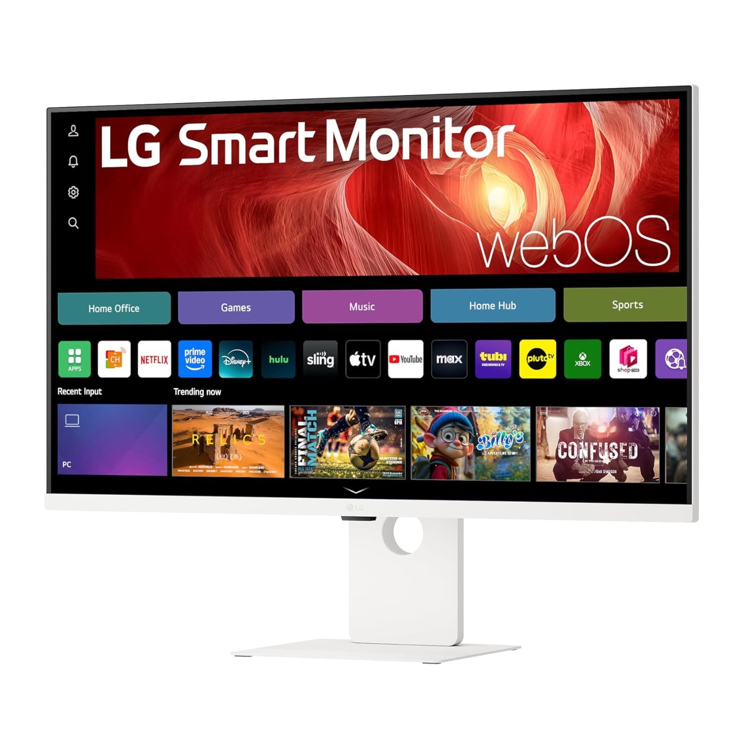 LG 37U730SA-W 37 Inch 4K UHD Smart Monitor IPS webOS USB C 65W HDMI AirPlay 2 with Built-In Speakers (White)