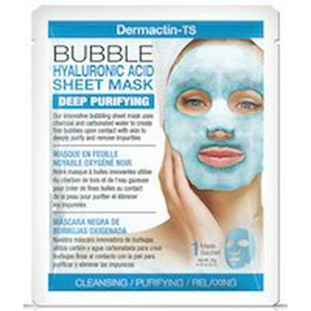DermactinTS Rejuvenating Bubble Hyaluronic Acid Sheet Mask with Essential Vitamins & Nutrients