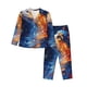thumbnail image 1 of Fotbe Galactic Dog Swirls Art Conjunto de Pijama de Manga Larga para Mujer con Estampado, Ropa de Dormir de 2 Piezas, Conjunto de Casa Suave y Cómodo con Bolsillos-Large, 1 of 7
