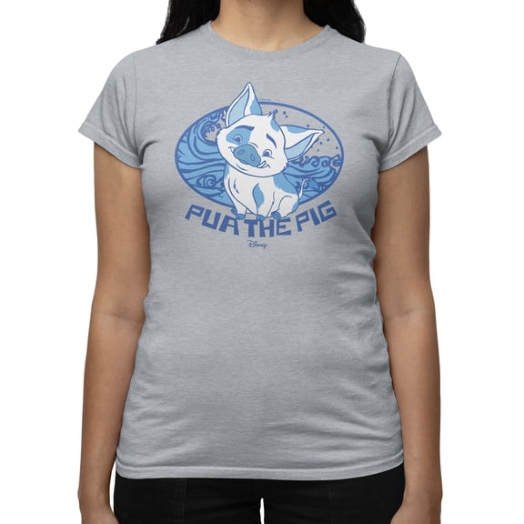 Disney Moana Pua Pig Water Badge Women's T-Shirt (Sport Grey, S-XXL)