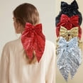 thumbnail image 4 of EGNMCR Sequined Bow Hair Clip Back Of Head Ribbon Spring Clip Style Hair Accessory For Women Sequin bow clip, 4 of 5