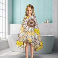 thumbnail image 6 of Yellow Sunflower Bud Leaf Pattern Hooded Bath Towel，50"x30" for Ages 3 To 12 Kids, Quick Dry Lightweight Soft Microfiber Hood Beach Towel Cover Up for Kids, 6 of 7