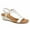 White, variant on FSJ Women Open Toe Low Wedge Heels T-Strap Padded Sole Ankle Strap Sandals Casual Dress Summer Beach Shoes Size 8.5 White Stone