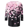 thumbnail image 5 of Tqyyweavej Womens 3/4 Sleeve Shirts Plus Size Printed Crew Neck Tops Loose Fit Casual V Neck Blouses, Gifts for Women S-5XL, 5 of 8