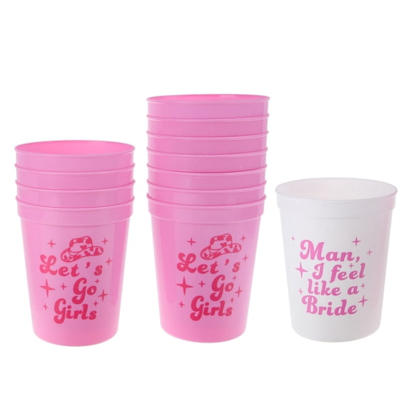 Phenofice Plastic Party Cups with Stylish Bride Design, Multi-Purpose Use for Weddings, Celebrations, and Events