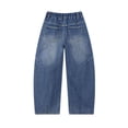 thumbnail image 6 of Spazoro Boys Denim Pants with Pockets, Loose Fit Zip Fly Durable Wide Leg Panel Detail Baggy Jeans Street Bottoms Blue Size 5-6, 6 of 7
