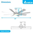 thumbnail image 3 of Delta Breez RioVista 72" 8 Blade Ceiling Fan with LED light & Remote, White, 3 of 11