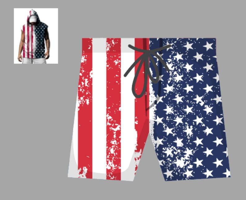 HAEMORE Boys' American Flag Swim Trunk 56 White Red Quick Dry Boys