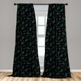 thumbnail image 4 of Ambesonne Aloha Curtains, Tropical Leaves and Stars, Pair of 28"x63", Black Cinnamon Blue, 4 of 4