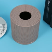 WHAMVOX Classical Tissue Box Round Napkin Holder Tissue Paper Storage Containers Box (Brown)