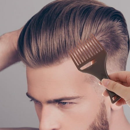 OULII 3Pcs Detangle Comb Set Hair Styling Combs Wide Tooth Design for Home Use Brown ABS Material