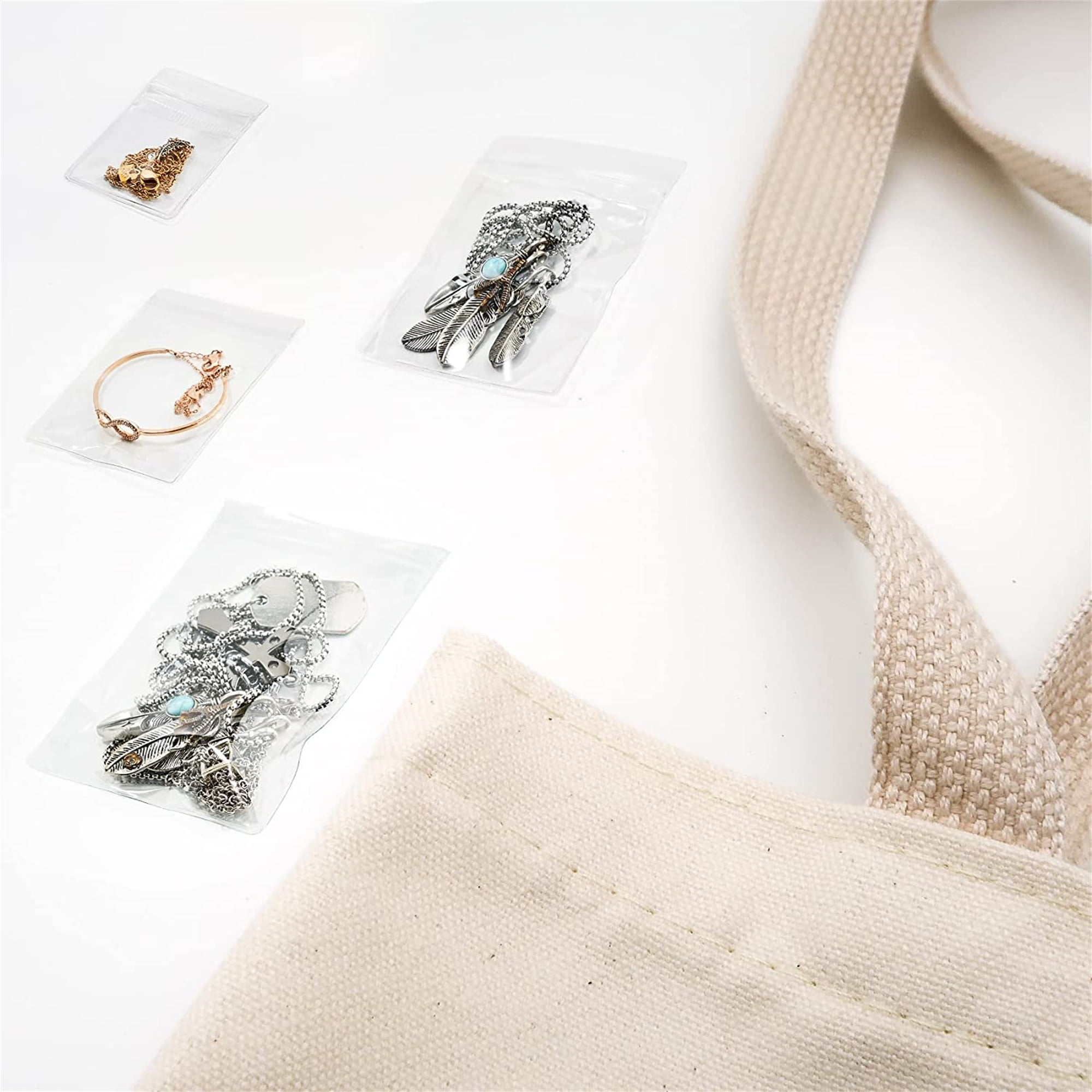 50PCS Clear Self-Sealing Storage Bags PVC Jewelry Bag Anti-rust