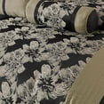 thumbnail image 4 of Chezmoi Collection Kelsey Comforter Set Oversized King Size, 7-Piece Black Gold Hibiscus Floral Jacquard Bedding Set, 4 of 9