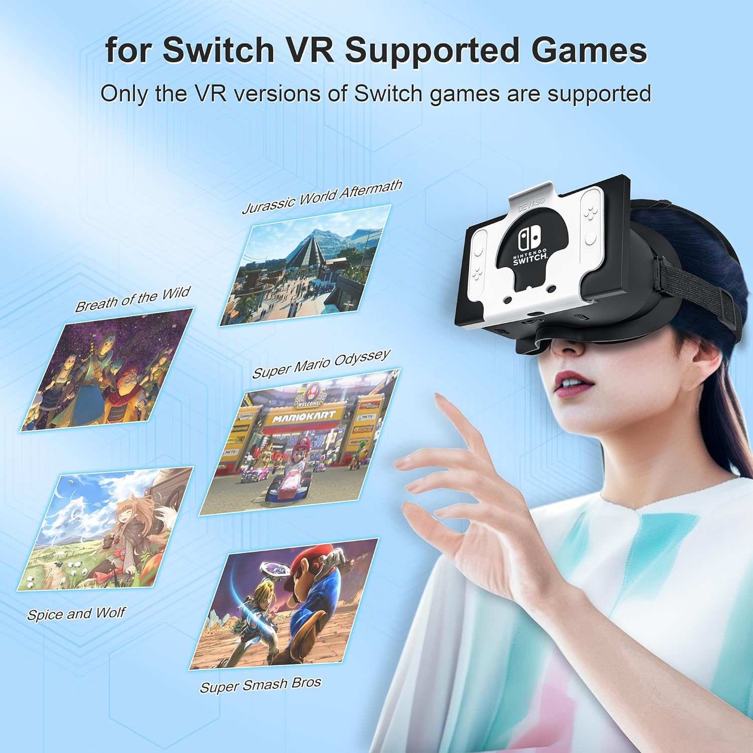 GAEKOL Upgraded VR Headset for Nintendo Switch & Switch OLED