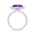 thumbnail image 2 of ANGARA Natural Clover-Shaped 3.3 ct Amethyst Halo Engagement Ring in 14K White Gold for Women (Size-9mm) | February Birthstone, Birthday, Anniversary, Jewelry Gift for Women | Natural Amethyst Ring, 2 of 8