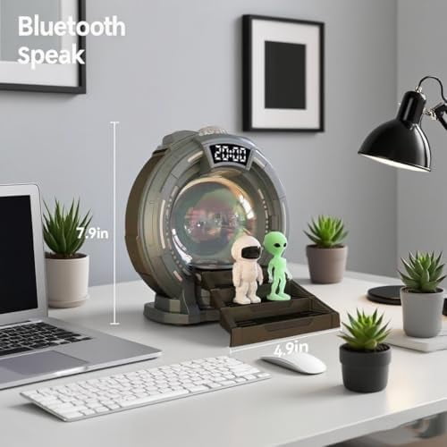 Northern Lights Projector Stargate Galaxy Night Light Plasma Globe Lamp with White Noise Sound Machine, Bluetooth Music, Time Alarm Clock, Kids Room Decor, Gift for Christmas Birthday Valentine's Day