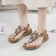 thumbnail image 1 of Sandalias planas bohemias cómodas con diamantes de imitación, zapatos de verano con soporte para el arco para mujer, 1 of 9
