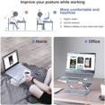 thumbnail image 2 of Skrebba Laptop Stand, Laptop Riser with Heat-Vent to Elevate Laptop, Adjustable Ergonomic Desktop Laptop Stand Holder with Slide-Proof Silicone and Protective Hooks, for MacBook Pro/Air (Silver), 2 of 6