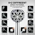 thumbnail image 3 of Water Shower Faucet High Pressure 10-mode Handheld Shower Head - Anti-clog Nozzles, Built-in Power Wash to Clean Tub, Tile & Pets, Extra Long 59INCH. Stainless Steel Hose, Wall Overhead Brackets, 3 of 6