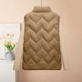 thumbnail image 6 of HAiming Quilted Vest for Women Lightweight Zip up Stand up Sleeveless Winter Warm Casual Padded Outerwear with Pockets Khaki 2XL, 6 of 9