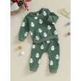 thumbnail image 4 of Christmas Infant Boys Girls Outfits Snowman Long Sleeve Pullover Jogger Pants Set Cute Sweatsuit Fall Winter Clothes, 4 of 8