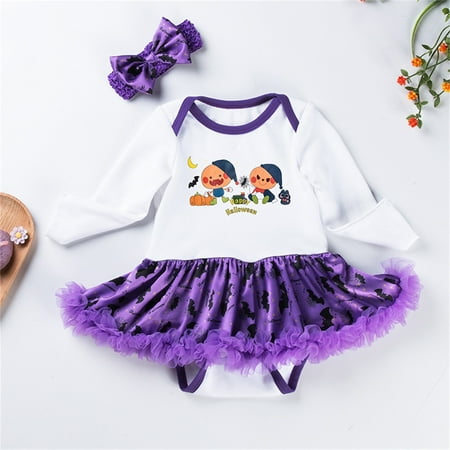 

BTJX Baby Girls Festival Autumn Patchwork Long Sleeve Dress Romper Clothes