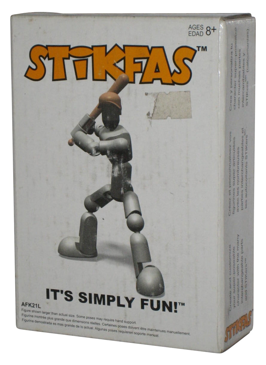 STIKFAS G2 Generation 2 Alpha Male Kit Baseball Player Grey Figure AFK21L for sale online 