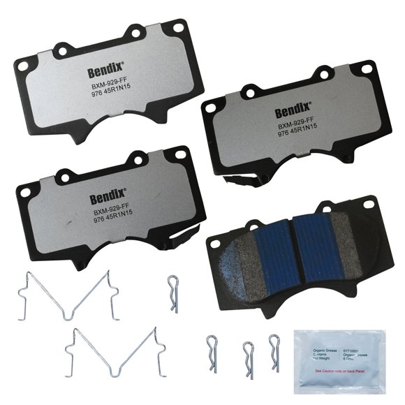 Bendix Fleet Metlok MKD976FM Semi-Metallic Front Brake Pads for Select Models JAC Frison, Lexus GX460, GX470, Mitsubishi Montero, Toyota 4Runner, FJ Cruiser, Sequoia, Tacoma, Tundra