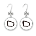 thumbnail image 1 of Bone Inscription Chinese Surname Character Ding Bow Earrings Drop Stud Pierced Hook, 1 of 3