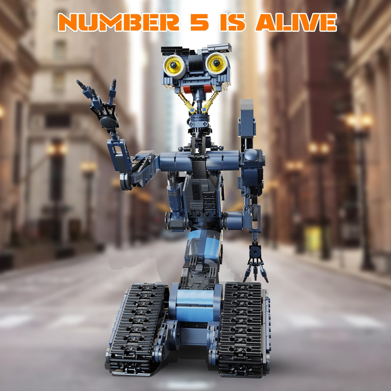 Johnny 5 RC Robot Model Toys, Johnny 5 Robot Building Block Set Compatible for Lego, Stem Educational Gift Set for Age 6 7 8 9 10 11 12+ Boys Girls(1176 Pcs)