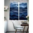 thumbnail image 4 of Abstract Ocean Wave Sheer Curtains for Living Room Bedroom, Light-filtering Sheer Curtain, Gradient Navy Impressionist Style Rod Pocket Voile Window Treatment Drapes, 52’’Wx63’’L, 2 Panels Set, 4 of 7