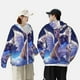 thumbnail image 4 of Fotbe Night Sky Winged French Bulldog Chaqueta con Protección Solar UPF 50+ para Hombre y Mujer, Camisa con Capucha y Bolsillos-Small, 4 of 7