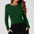 thumbnail image 2 of yillto Womens Long Sleeve Tight Shirts Basic Crew Neck Workout Tees Clothes Going out Fashion Undershirts, 2 of 7