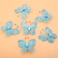 thumbnail image 4 of 24 piezas de alambre de malla transparente con purpurina, mariposa, decoración de ropa para fiesta de boda, suministros DIY, azul, 4 of 7