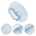 thumbnail image 3 of Unique Bargains 1 Pc Women Portable Shower Cap for Bathroom Business Travel Blue Yarn PEVA, 3 of 4