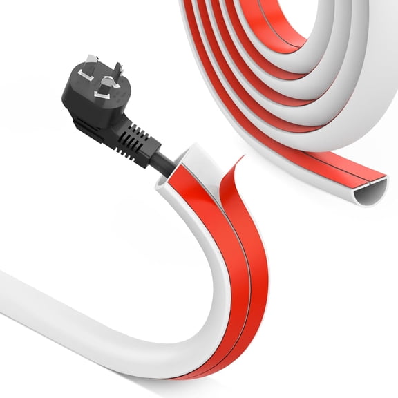 Wall Cord Hider 78 Inch - Self-Adhesive Wire Cover Raceway for Walls, Flexible PVC Cable Concealer for Home and Office, W0.59 H0.39in - White