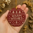 thumbnail image 3 of ViciArt Warm Wishes Christmas Ornament, Ceramic, 3" Round, Holiday Decor, Knitted Sweater Design, 3 of 5