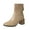 Khaki, variant on Black Women Boots With Chunky Heel And Rear Zipper For A Snug Fit And Stylish Winter Look
