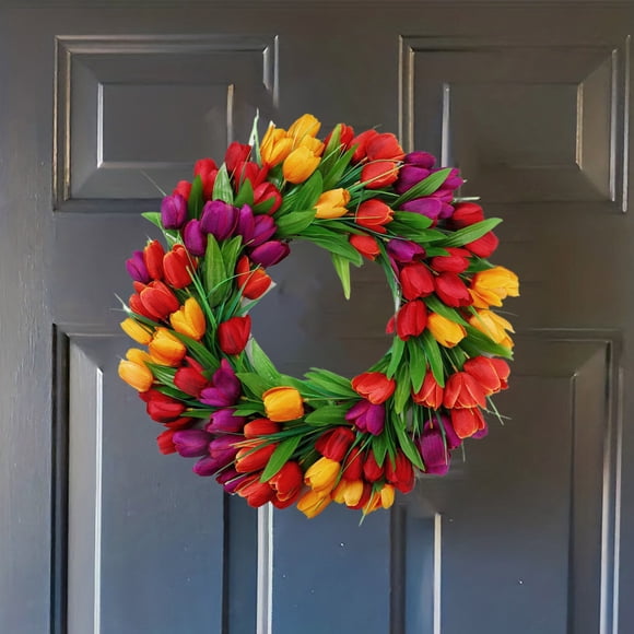 15 Inch Wreath Spring Wreath For Door Flowers Wreath For Front Door Window Wall Easter Party Wedding