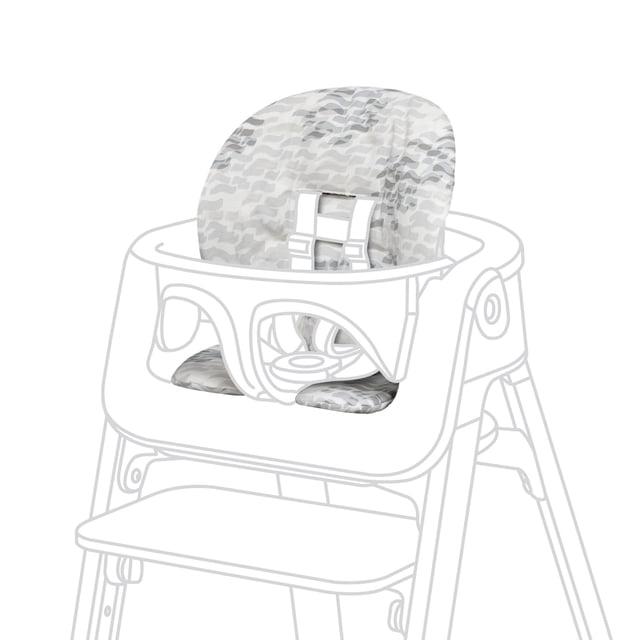 Set de cojines para bebés Stokke Steps, gris ondulado, cómodo accesorio para bebés, material suave, fácil de limpiar y repelente al agua, algodón lavable a máquina
