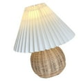 thumbnail image 3 of Falleo Clearance Small Table Lamp Bedside Nightstand Mini Lamp for Bedroom Living Room Side Table Rattan Pleated Aesthetic Vintage Lamp, 3 of 3