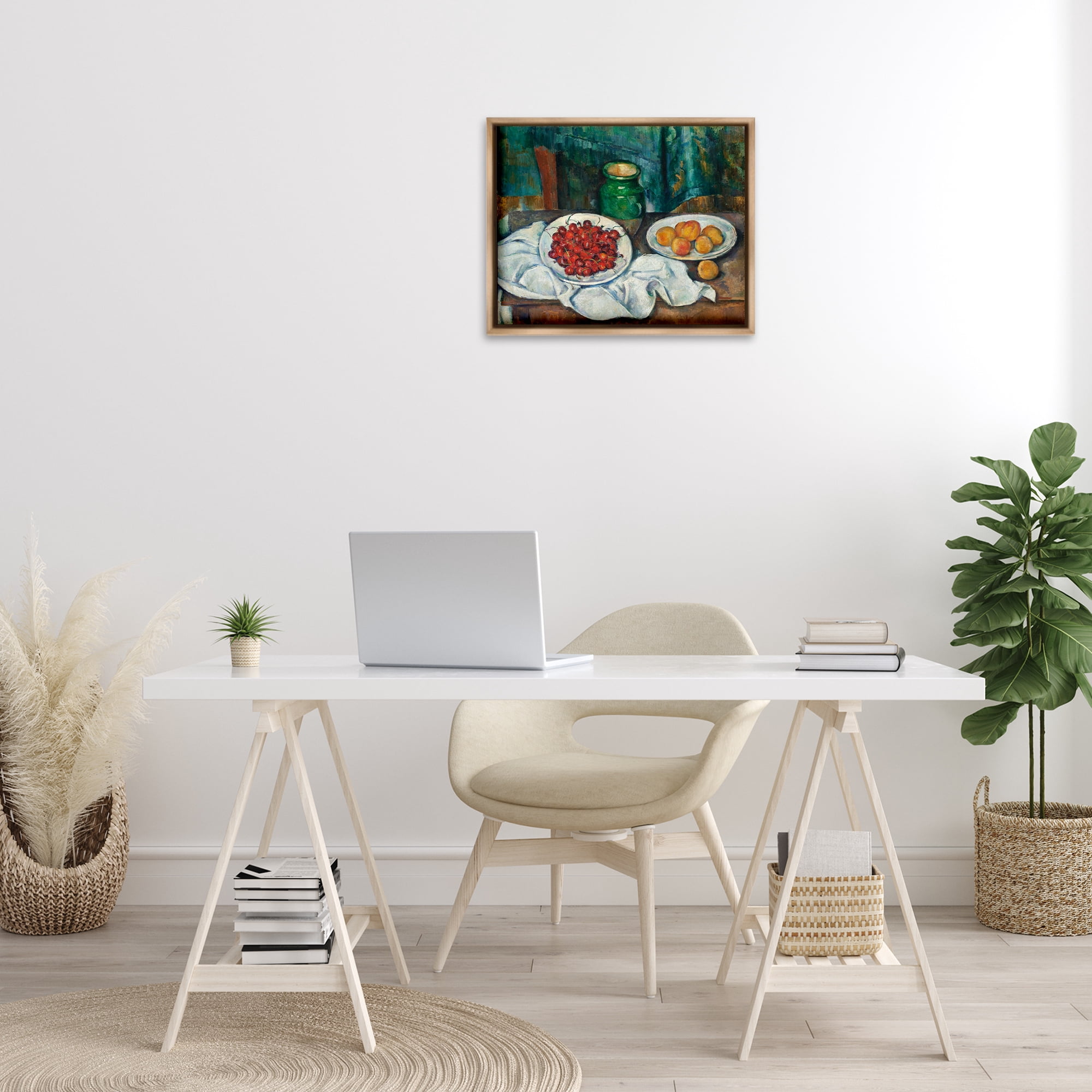 Stupell Industries Classical Fruit Still Life Food & Beverage Painting Brown Floater Framed Canvas Art Print Wall Art, 21 x 17