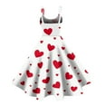 thumbnail image 4 of LWavelet 2026 Valentine's Soft Girl Aesthetic Sundress, Spaghetti Strap Heart Print Coffee Date Slimming Waist Dress Red M, 4 of 4