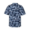 thumbnail image 3 of Uemuo Tropical Leaves Printed Regular Fit Short Sleeve Casual Hawaiian Shirt for Men,Aloha shirt,Tropical shirt,Floral print shirt,Vacation Beach shirt-Medium, 3 of 9