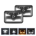 thumbnail image 2 of 4x6 LED Headlights 5inch LED Headlamp 1Pair with Daytime Running Lights Turn Signal Light High /Low Beam 4 Luminous Modes Plug, 2 of 7