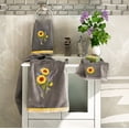 thumbnail image 2 of Linum Home Textiles 100% Turkish Cotton Girasol 3PC Embellished Towel Set, Gray, 2 of 6