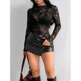 thumbnail image 4 of Hauts de Sortie en Dentelle pour Femmes, Coupe Ajustée, Noir G, 4 of 9
